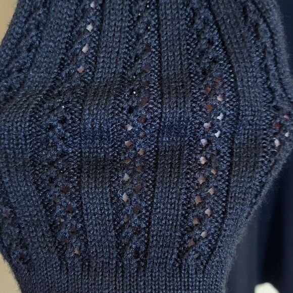 Vintage Carole Little Floral Embroidered Wool Blend Sweater Dress Petite Medium - Picture 13 of 16